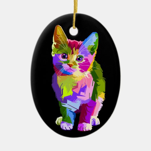 Rainbow Kitten Porcelain ornament (Voorkant)
