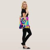 Rainbow Kitten Portret Tote Bag (Op model)