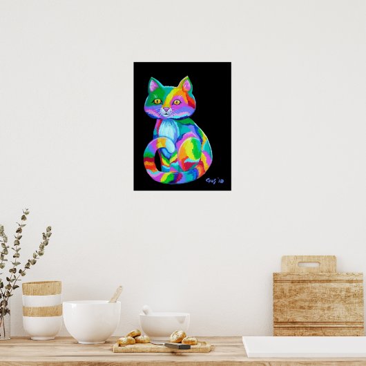Rainbow Kitten Poster (Keuken)