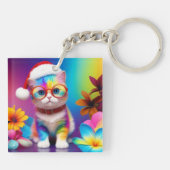 Rainbow Kitten Santa Claus-57357 Sleutelhanger (Achterkant)