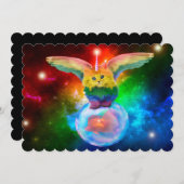 Rainbow Kitten Space Bubble Fish Uitnodigingen voo (Voorkant / Achterkant)