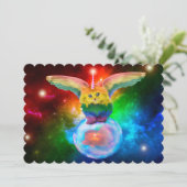 Rainbow Kitten Space Bubble Fish Uitnodigingen voo (Staand voorkant)