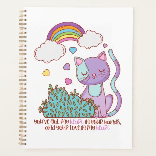 Rainbow Kitten Surprise Hart Lyric Citaat Planner (Voorkant)