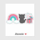 Rainbow Kitten Surprise Icon Sticker | Pink Purple (Vel)