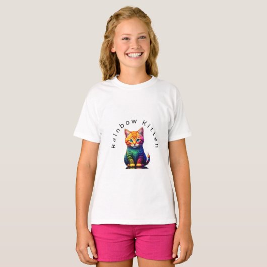 Rainbow Kitten T-shirt (Voorkant volledig)