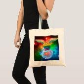 Rainbow Kitten Unicorn Gold Fish Space Buddies Tote Bag (Voorkant (product))