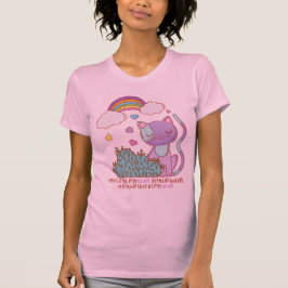 Rainbow Kitten with Heart Lyrics on Women's Tee T-shirt
