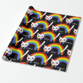 Rainbow Kitty Cat, gepersonaliseerd Cadeaupapier (Uitgerold)