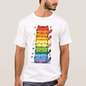 Rainbow Kitty Cat Pride T-shirt (Voorkant)