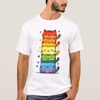 Rainbow Kitty Cat Pride T-shirt