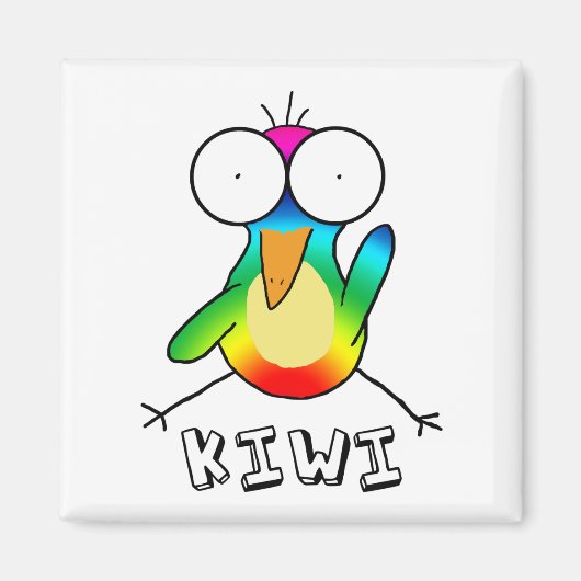 Rainbow Kiwi Magnet (Voorkant)