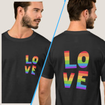 Rainbow Kleur LOVE Gay Pride LGBT voor-/achterafdr