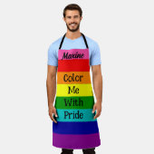 Rainbow kleur me met trots Personaliseer Schort (Gedragen)