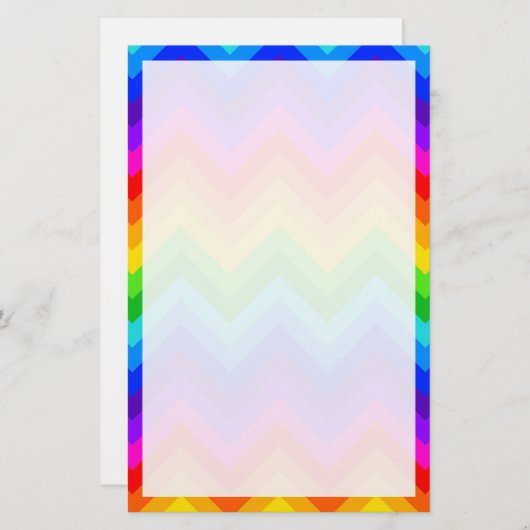 Rainbow-kleuren #2 Grote Chevron ZigZag-patroon Briefpapier (Voorkant / Achterkant)