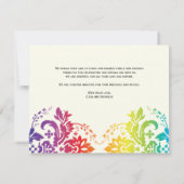 Rainbow kleuren damask lesbische bruiloft Dank je Bedankkaart (Achterkant)