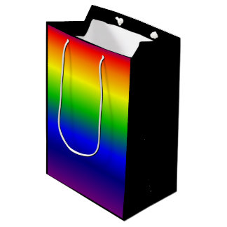 Rainbow-kleuren Gift Bag Medium Black Cadeauzakje