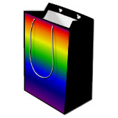 Rainbow-kleuren Gift Bag Medium Black Cadeauzakje (Achterkant Gekanteld)