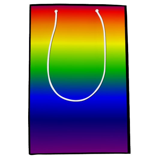 Rainbow-kleuren Gift Bag Medium Black Medium Cadeauzakje (Voorkant)