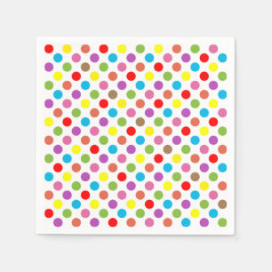 Rainbow-kleuren poka-puntpatroon servetten