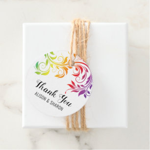 Rainbow kleuren scroll Bedankt voor lesbische brui Bedankjes Labels