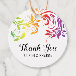 Rainbow kleuren scroll Bedankt voor lesbische brui Bedankjes Labels