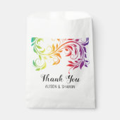 Rainbow kleuren scroll Bedankt voor lesbische brui Bedankzakje (Voorkant)