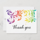 Rainbow kleuren scroll leaf bruiloft Dank je Bedankkaart (Voorkant)