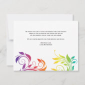 Rainbow kleuren scroll leaf bruiloft Dank je Bedankkaart (Achterkant)