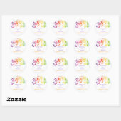 Rainbow-kleuren scroll leaf bruiloft Save the Date Ronde Sticker (Vel)