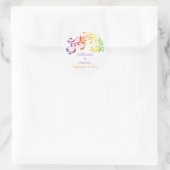 Rainbow-kleuren scroll leaf bruiloft Save the Date Ronde Sticker (Tas)