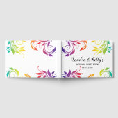 Rainbow-kleuren scroll leaf LGBT bruiloft Gastenboek (Volledig)