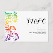 Rainbow-kleuren scrolleaf homo lesbian bruiloft informatiekaartje (Voorkant)