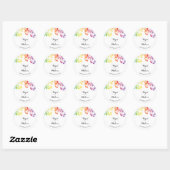Rainbow-kleuren scrolleaf homo lesbian bruiloft ronde sticker (Vel)