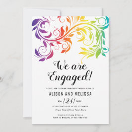 Rainbow-kleuren scrollen lesbische verlofpartij kaart