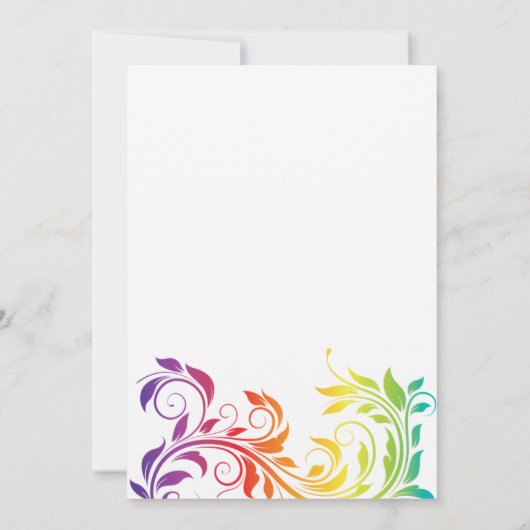 Rainbow-kleuren scrollen lesbische verlofpartij kaart (Achterkant)