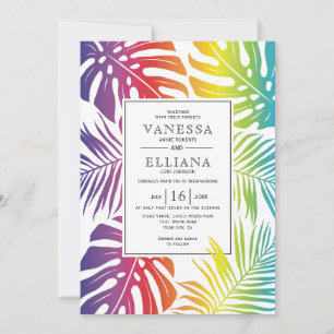 Rainbow-kleuren tropisch verlaat homoseksuele brui kaart