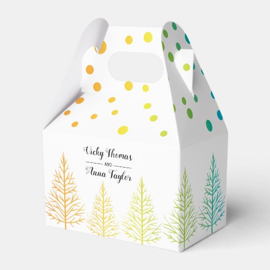 Rainbow-kleuren verkennen homoseksuele bruiloft bedankdoosjes (Voorkant Zijde)