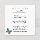 Rainbow-kleuren voor sociale media-vlinder vierkante visitekaartje (Achterkant)