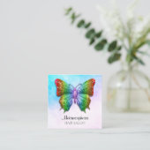 Rainbow-kleuren voor sociale media-vlinder vierkante visitekaartje (Staand voorkant)