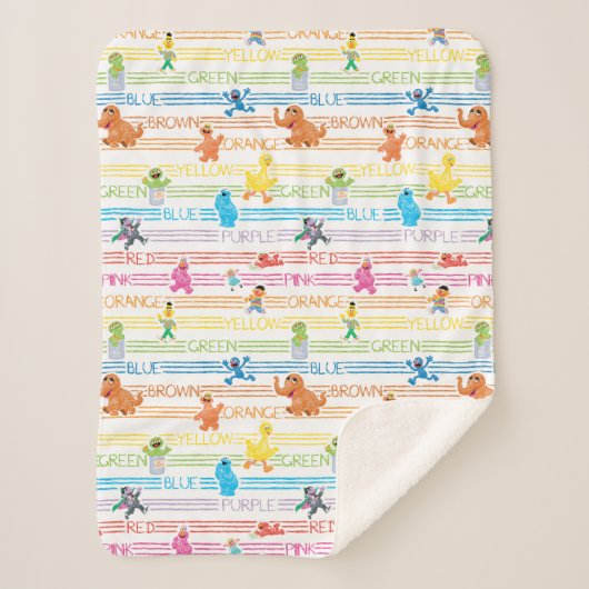Rainbow-kleurenscherm Sesame-lettertypen Sherpa Deken (Voorkant)