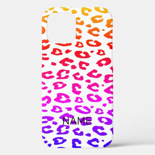 Rainbow kleurombre gradiënt leopard patroon Case-Mate iPhone case (Achterkant)