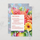 Rainbow Kleurrijke Bloemen Details Behuizing Kaart (Voorkant / Achterkant)