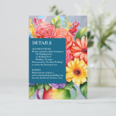 Rainbow Kleurrijke Bloemen Details Behuizing Kaart (Staand voorkant)