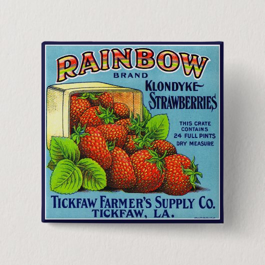 Rainbow Klondyke Strawberries Vierkante Button 5,1 Cm (Voorkant)