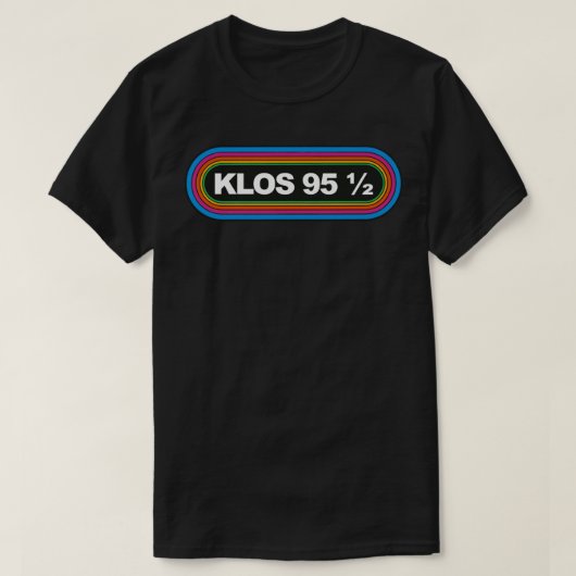 Rainbow KLOS 95 5 Los Angeles 1980s Retro Radio St T-shirt (Design voorkant)