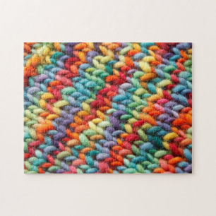 Rainbow Knit Fabric Knitting Legpuzzel
