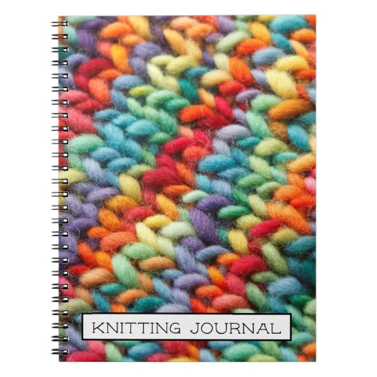 Rainbow Knitting Fabric Notitieboek (Voorkant)