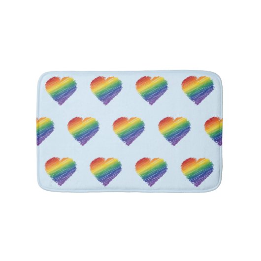 Rainbow krabble hart badmat (Voorkant)