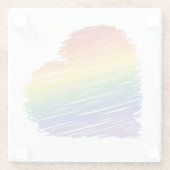 Rainbow krabble hart vierkant glas onderzetter glazen onderzetter (Achterkant)