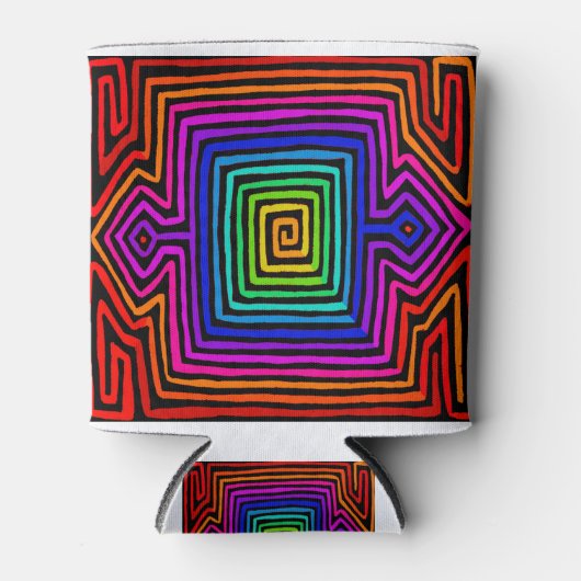 Rainbow Kuna Indian Mola Blikjeskoeler (Voorkant)